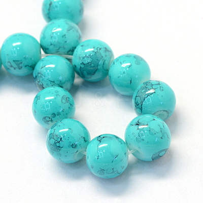 Baking Paint Glass Round Bead Strands X-DGLA-Q019-8mm-56-1