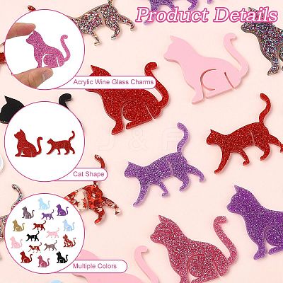 32Pcs 16 Styles Acrylic Wine Glass Charms AJEW-CJ0001-68-1