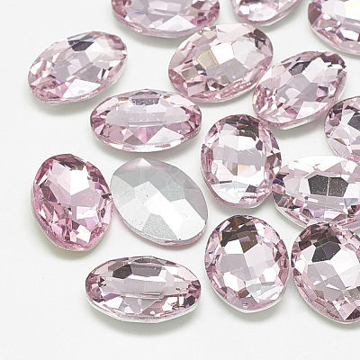 Pointed Back Glass Rhinestone Cabochons RGLA-T080-10x14mm-10-1