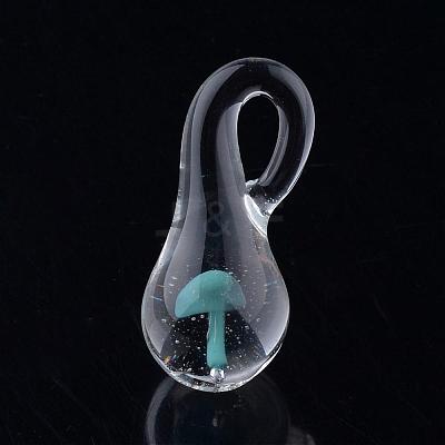 Handmade Lampwork Glass Pendants LAMP-Q028-12B-1