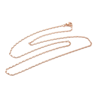 1.5mm Rack Plating Brass Oval Link Chain Necklaces for Women Men MAK-L044-32RG-1