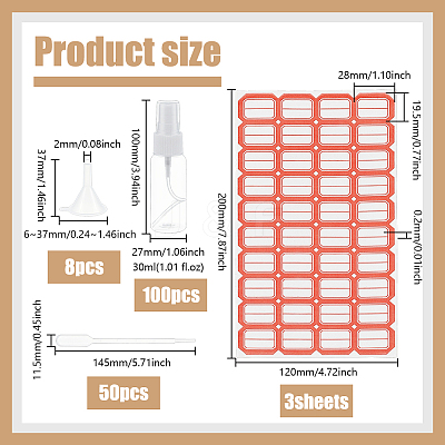 100Pcs Empty Portable PET Spray Bottles AJEW-GO0005-37-1