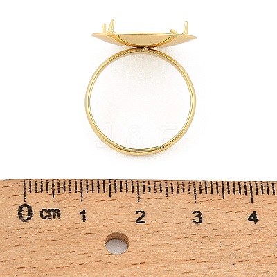 Brass Adjustable Finger Rings Findings KK-A272-04C-G-1