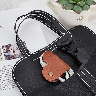 4Pcs 4 Colors PU Leather Cord Organizers AJEW-CP0005-01-1