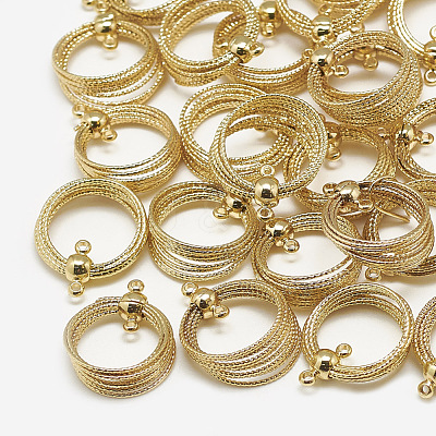 Brass 2-Loop Link Pendants KK-N200-083-1