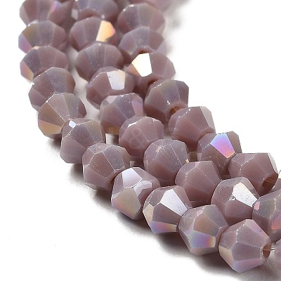 Opaque Solid Color Electroplate Glass Beads Strands GLAA-F029-P4mm-A13-1