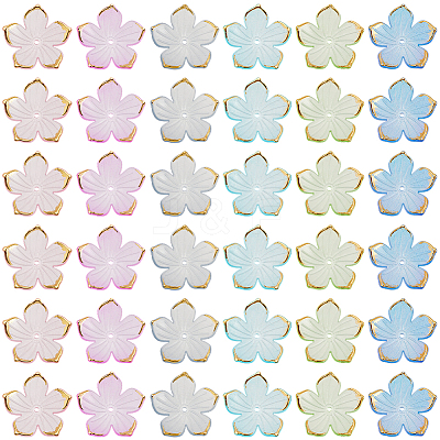 180Pcs 6 Colors Transparent Acrylic Bead Caps TACR-PA0001-08-1