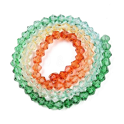 Gradient Color Baking Paint Glass Bead Strands DGLA-A039-T4mm-A013-1