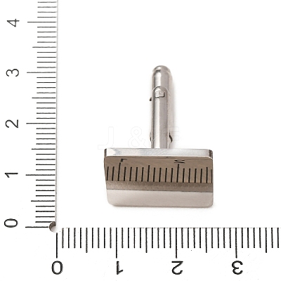 Rectangle 201 Stainless Steel Swank Cuff Links SA-CBAE2BD-01P-B-1