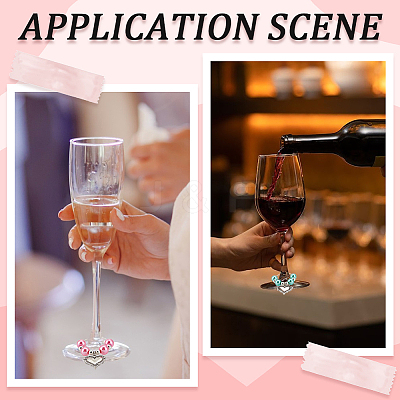 14Pcs Glass Wine Glass Charms AJEW-SC00005-1