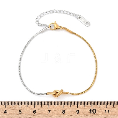 304 Stainless Steel Snake Chain Bracelets for Women BJEW-Z106-05GP-1