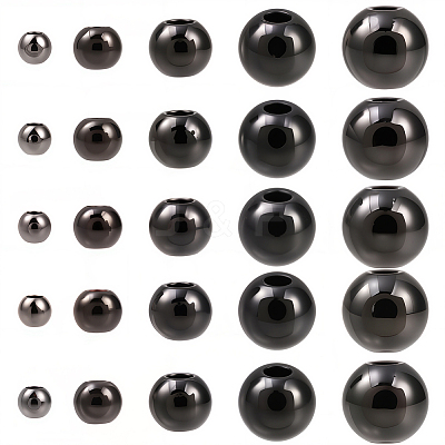 250Pcs 5 Styles Rack Plating Brass Spacer Beads KK-PA0001-02B-1