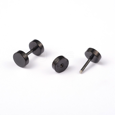 Flat Round 304 Stainless Steel Barbell Cartilage Earrings EJEW-L164-04-1