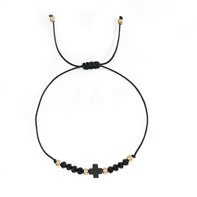 Bohemian Style Glass Braided Beads Bracelets EW0556-1-1