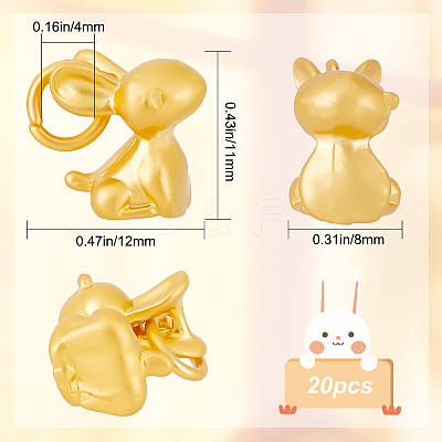 20Pcs Matte Style Alloy Rabbit Charms FIND-SC0003-87-1
