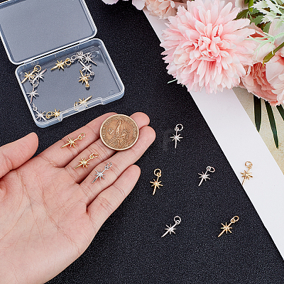 20Pcs 2 Colors Brass Pendants KK-HY0004-13-1
