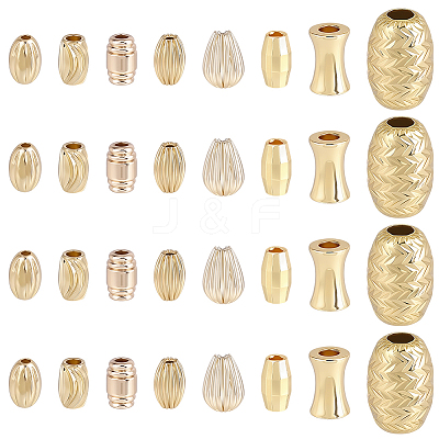 80Pcs 8 Styles Brass Beads KK-BBC0022-35-1