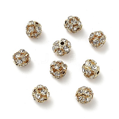 6mm Brass Rhinestone Beads X1-KK-S519-01A-01G-1
