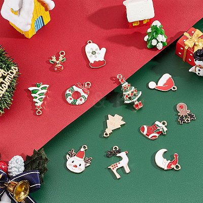 48Pcs 12 Style Alloy Enamel Pendants ENAM-SC0002-67-1