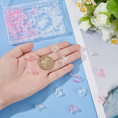 60Pcs 2 Colors Eco-friendly Plastic Clip-on Earring Findings KY-AR0001-46-1