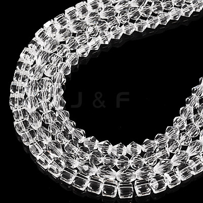 4 Strands 4 Styles Transparent Glass Bead Strands GLAA-TADJ0001-01B-1