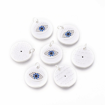 Brass Micro Pave Cubic Zirconia Pendants ZIRC-F095-09-1