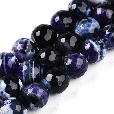 Dyed Natural Agate Beads Strands G-T141-01A-05-1
