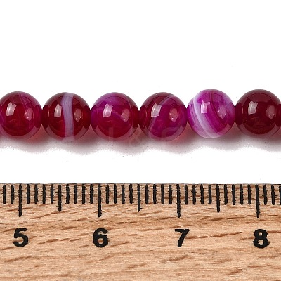 Natural Banded Agate Beads Strands G-I392-A01-6mm-01-1