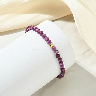 Natural Gemstone & Brass Beaded Stretch Bracelets for Women Men BJEW-JB13942-1