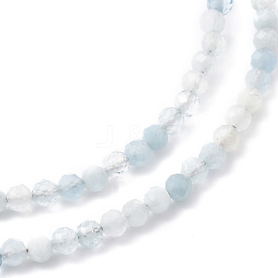 Natural Aquamarine Beaded Necklaces NJEW-JN02990-01-1