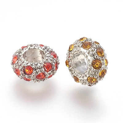 Alloy Rhinestone European Beads X-CPDL-H998-1