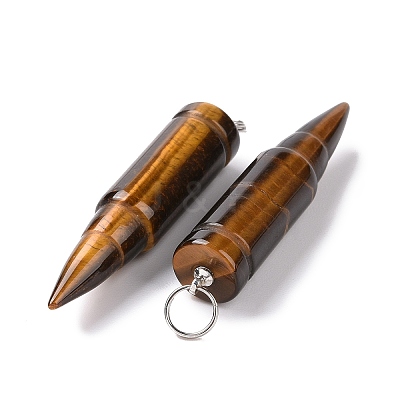 Natural Tiger Eye Pointed Pendants G-D850-08-1