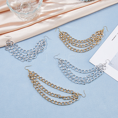 4Pcs 2 Colors Aluminium Boot Strap Chains HJEW-HS00038-1