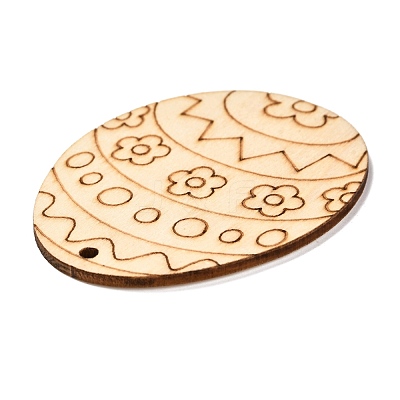DIY Crafts Easter Egg Shape Cutouts Pendants AJEW-P087-B01-01-1