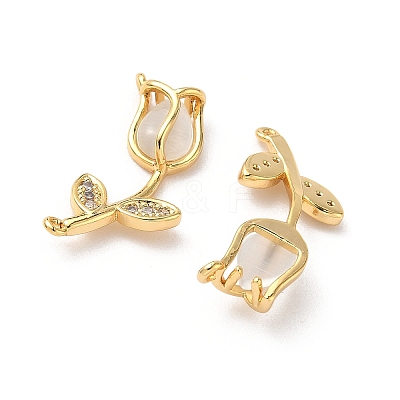 Brass Micro Pave Cubic Zirconia Pendants KK-D504-16G-1
