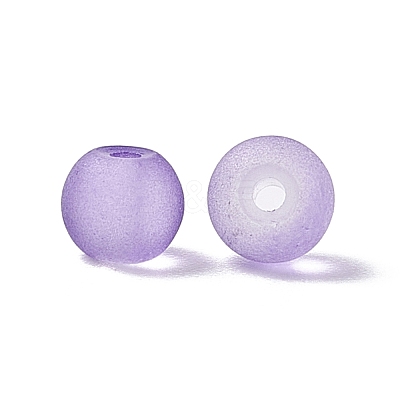 500Pcs 3 Style Transparent Frosted Glass Beads FGLA-FS0001-01-1
