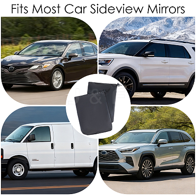 2Pcs Waterproof Dustproof Oxford Cloth Rearview Mirror Protective Cover ABAG-CN0001-63-1