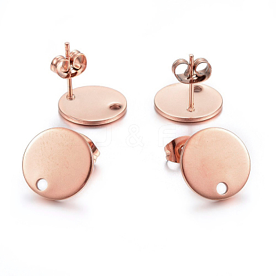 Ion Plating(IP) 304 Stainless Steel Stud Earring Findings STAS-K184-01-03RG-1