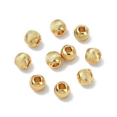 SHEGRACE Brass Textured Round Beads XGRPCU658-297G-1
