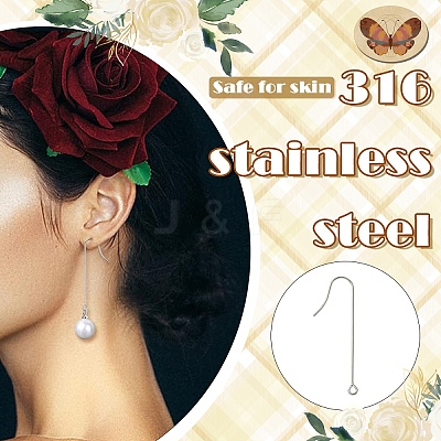 100Pcs 3 Styles 316 Surgical Stainless Steel Earring Hooks FIND-YW0005-50-1