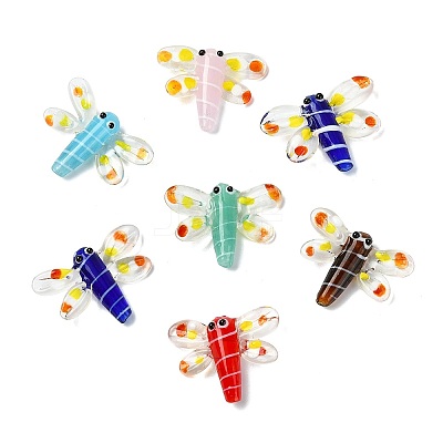 12Pcs 6 Colors Autumn Theme Handmade Lampwork Beads LAMP-CJ0002-91-1