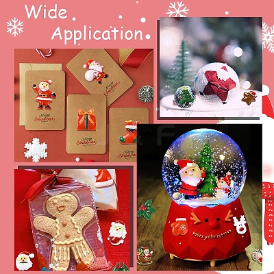40Pcs 20 Styles Christmas Opaque Resin Decoden Cabochons RESI-YW0001-83-1