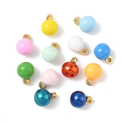 Brass Enamel Pendants KK-K364-17C-G-1