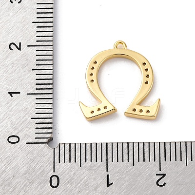 Rack Plating Brass Micro Pave Cubic Zirconia Pendant KK-H449-76G-13-1