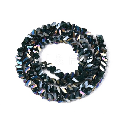 Electroplate Opaque Glass Beads Strands EGLA-Q139-01A-C17-1