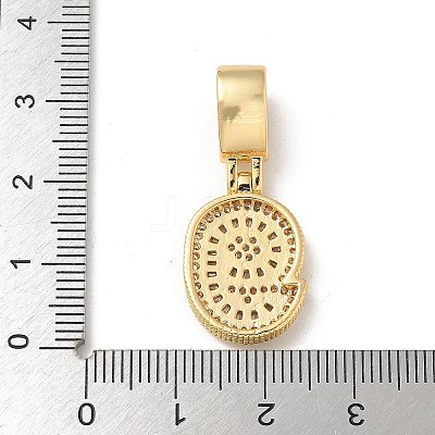 Brass Clear Cubic Zirconia European Dangle Charms KK-R003-01G-09-1