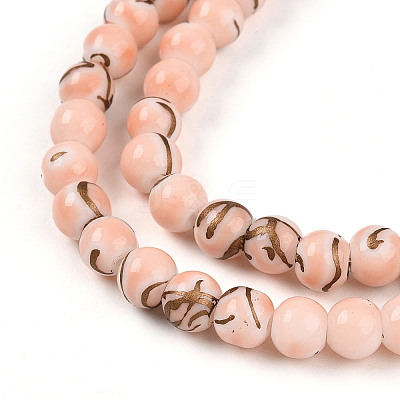 Baking Paint Glass Beads Strands DGLA-N010-6mm-02-1