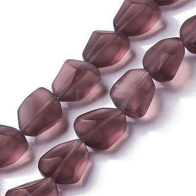 Transparent Frosted Glass Beads Strands FGLA-S001-M02-1