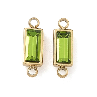 Birthstone 304 Stainless Steel Rhinestone Connector Charms STAS-L022-576G-01-1