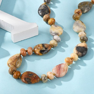 Natural Crazy Agate Beaded Necklaces NJEW-S399-23-1